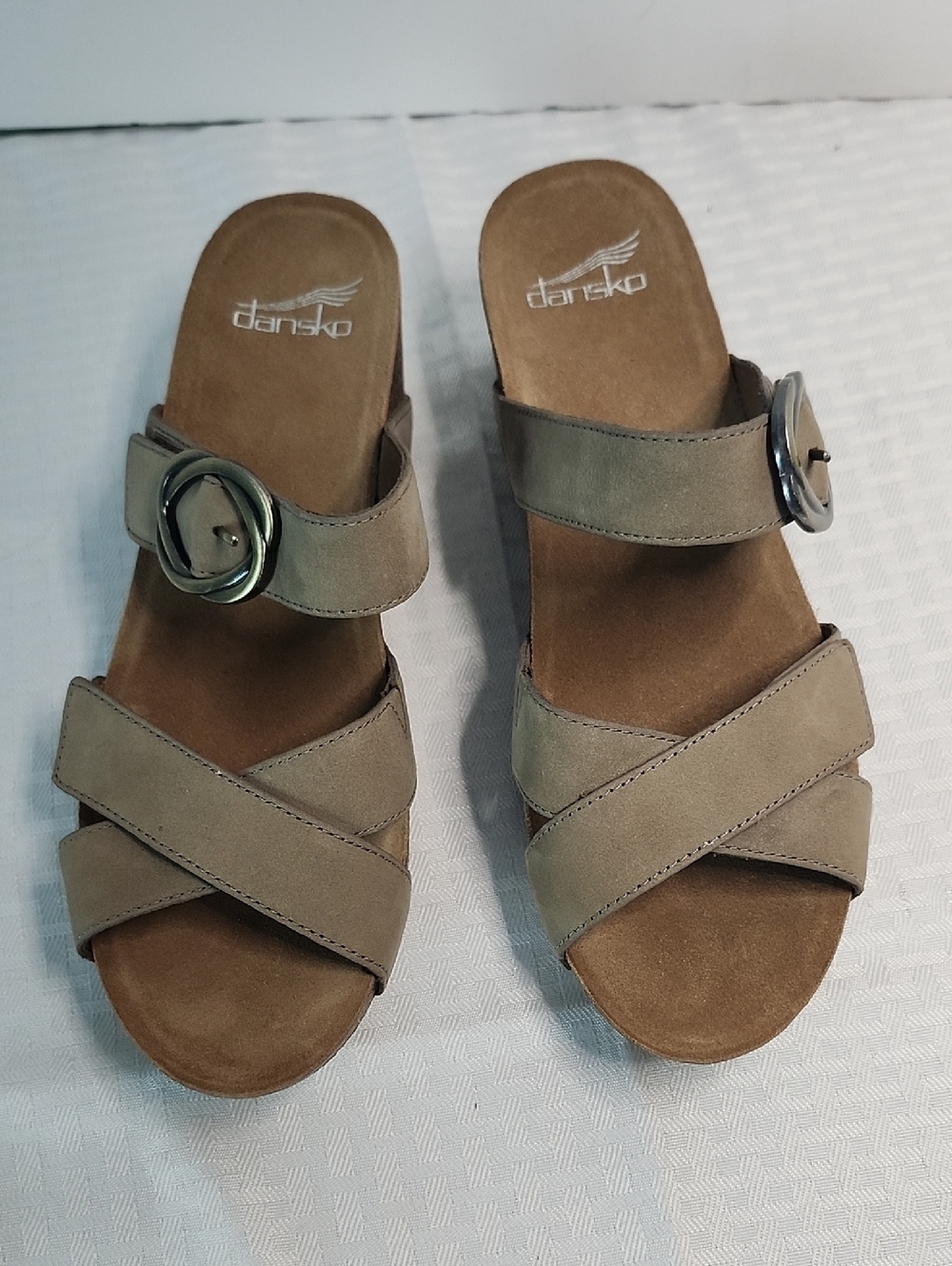 Dansko Leather Cork Wedge Sandals NWOT